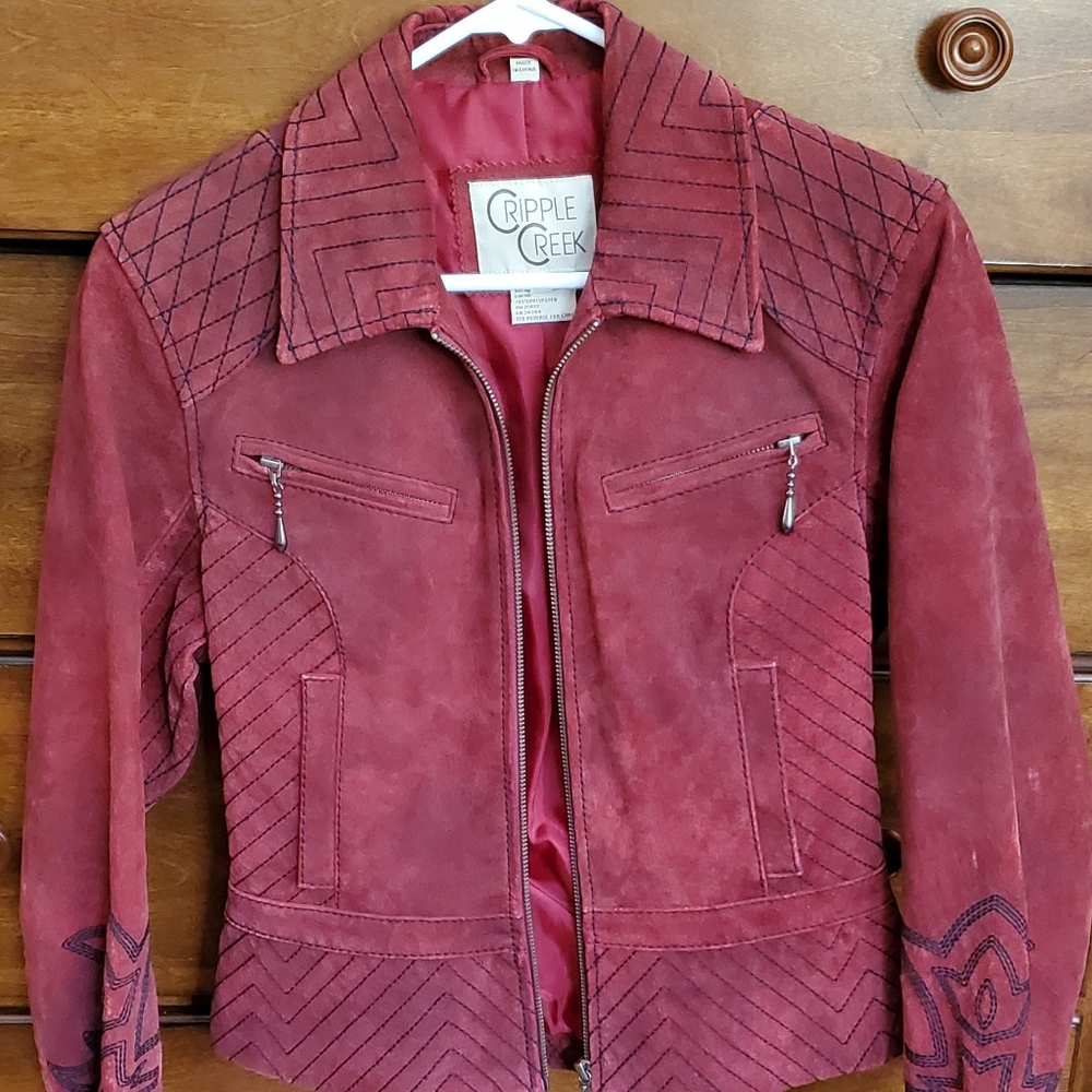 Red suede jacket!